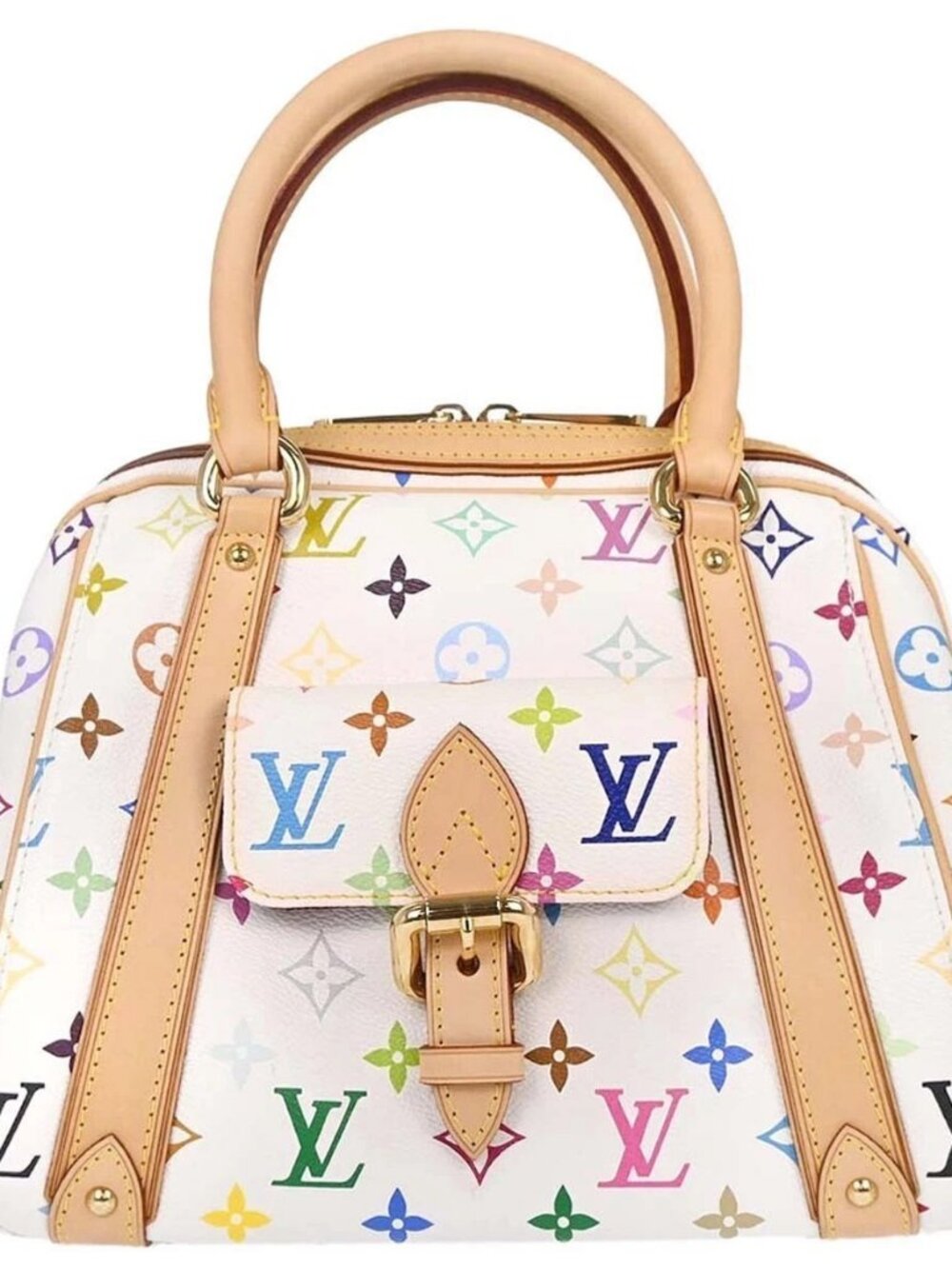 Louis Vuitton White Monogram Multicolor Priscilla Handbag M40096